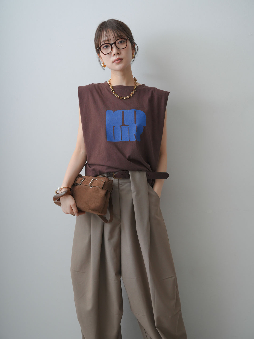 [SET]ヴィンテージロゴドロストTEE+ショルダータックノースリーブオーバーTEE(2set)
