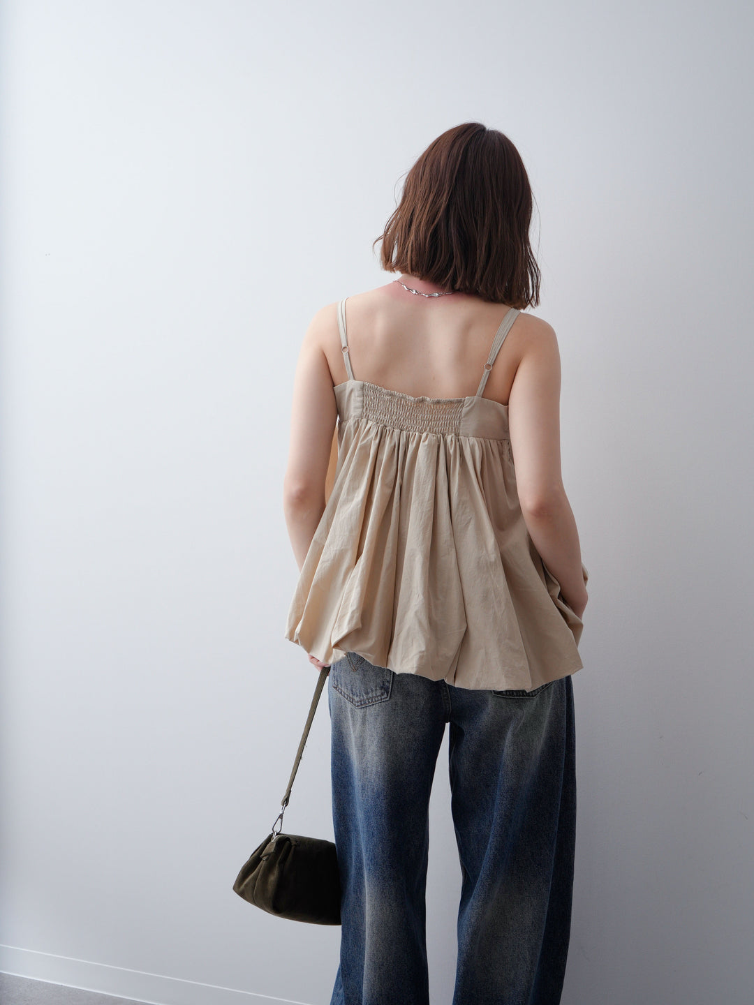 [予約]バックル付バルーンキャミトップス/beige