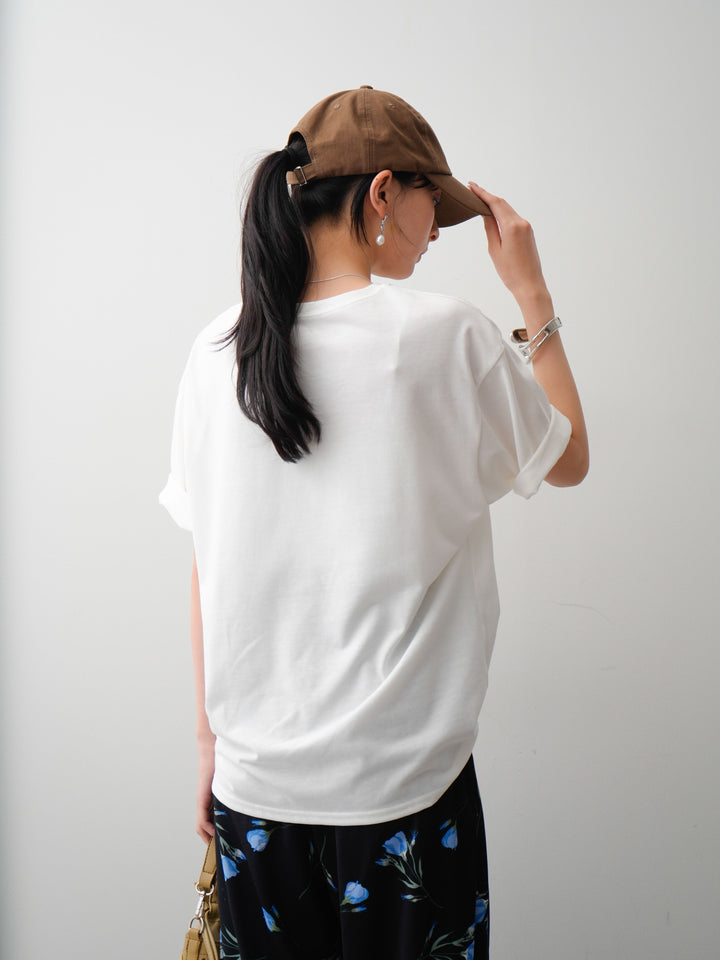 [SET]フラワーフォトTEE+フラワープリントドレープタックパンツ(2set)
