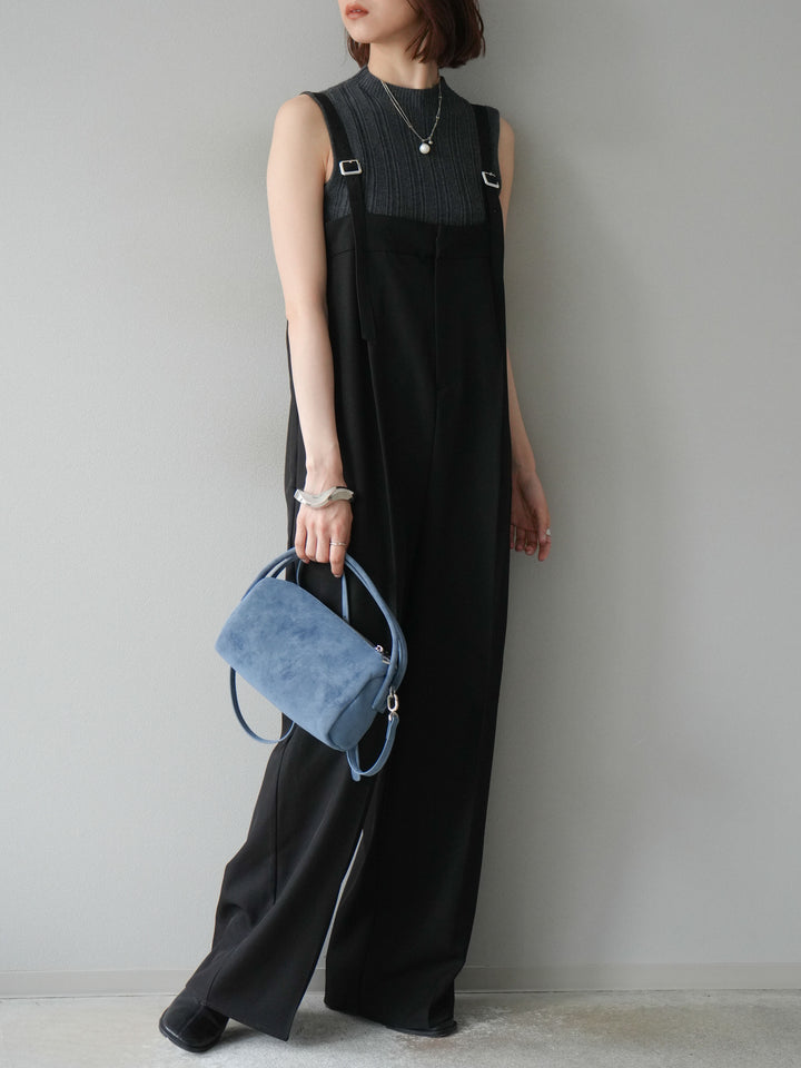 [予約]スリーブレスランダムリブニットトップス/グレー