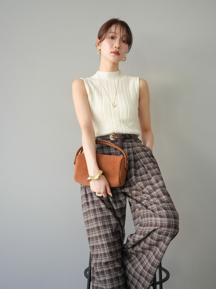 [予約]スリーブレスランダムリブニットトップス/アイボリー