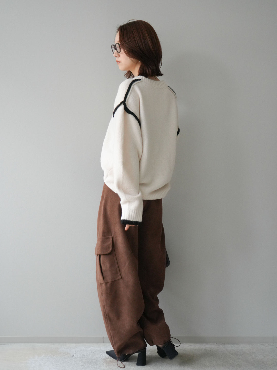 [予約]ベルト付コーデュロイカーゴパンツ/brown