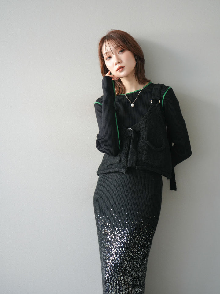 [予約]ニットビスチェ/black