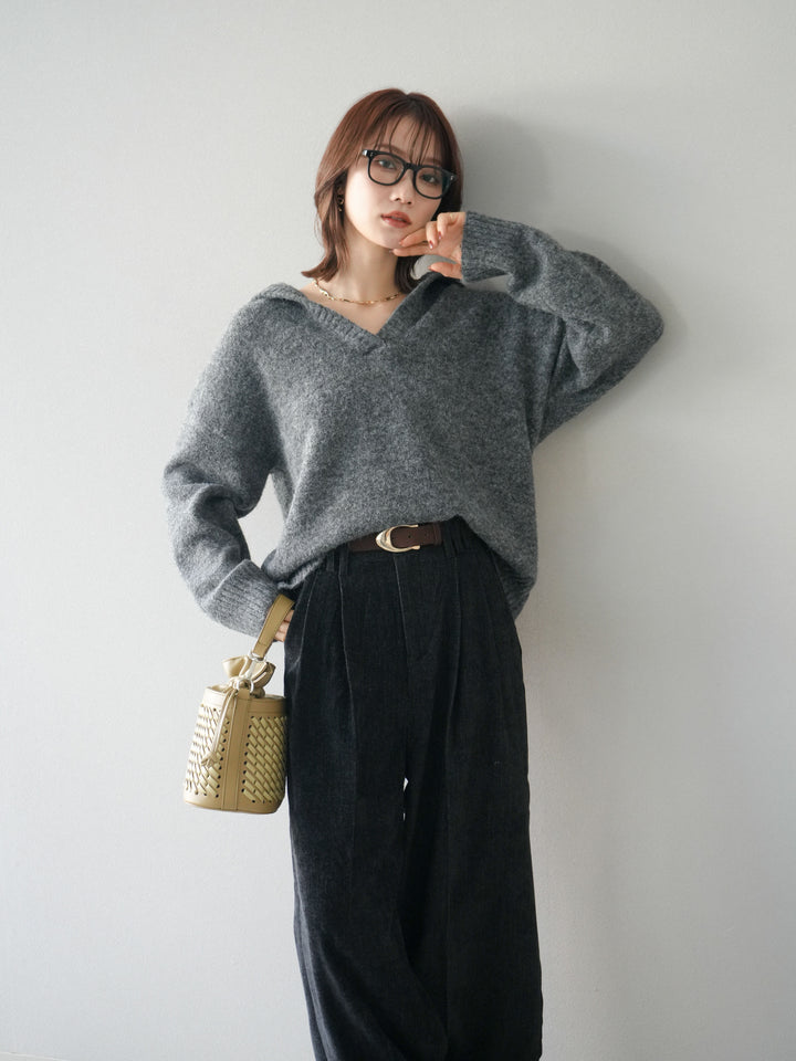 [SET]スキッパーニットプルオーバー+選べるアクセセット(2set)