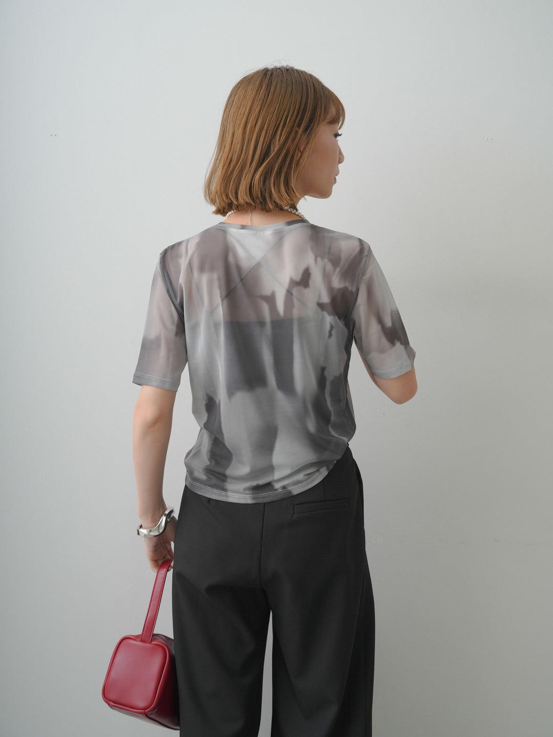 [SET]水彩アートシアーTシャツ+選べるアクセセット(2set)