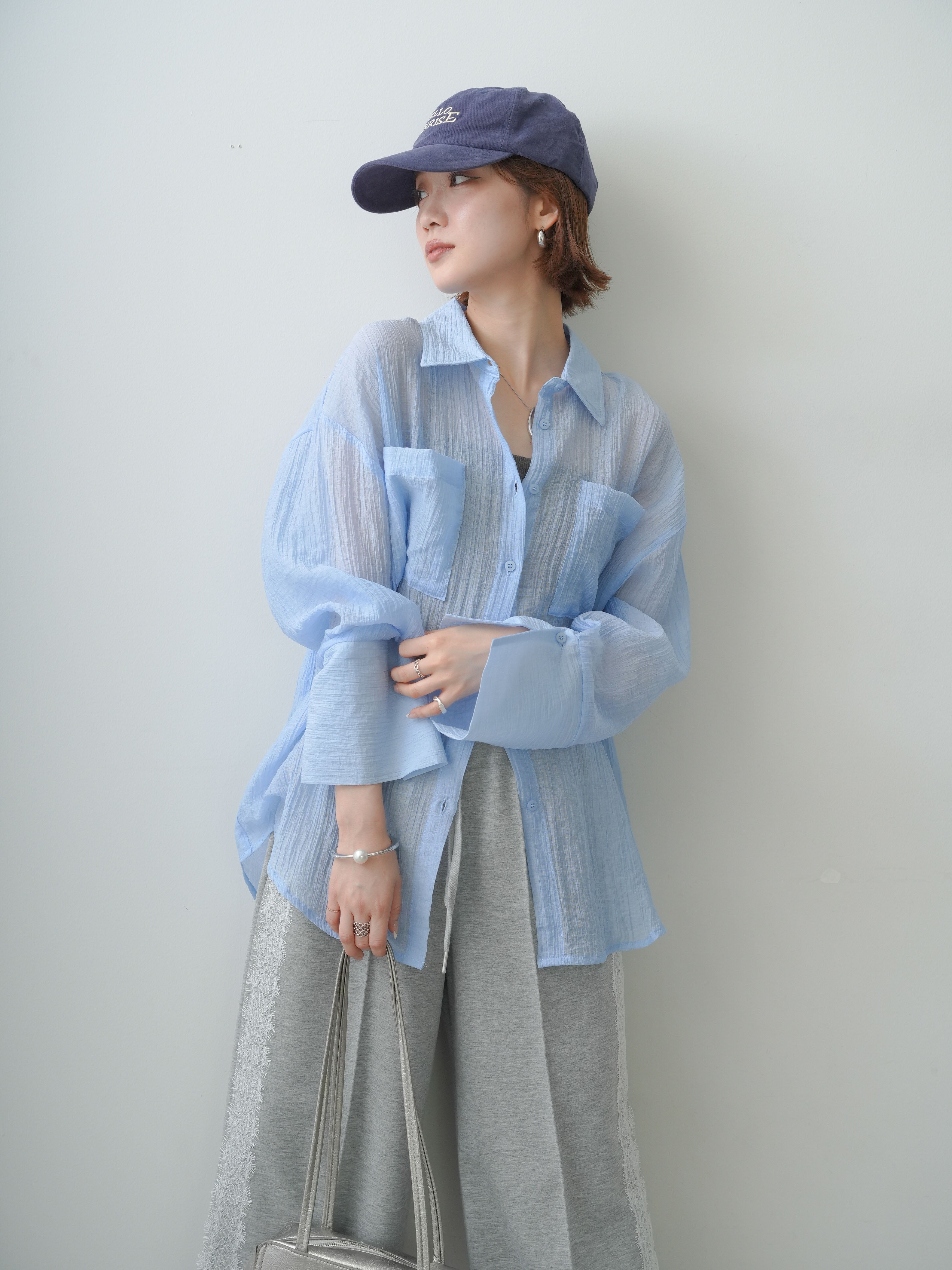 セオリー☆リネンシアーアンサンブル美品ブルー 予約]ダブルポケットシアーワッシャーシャツ/blue – Lumier