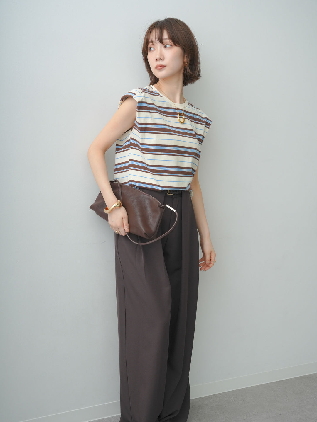 [SET]ショルダーパッドフレンチTEE+ショルダーパッドフレンチTEE(2set)