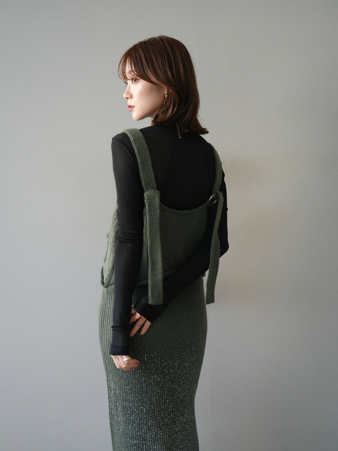 [予約]ニットビスチェ/ashgreen