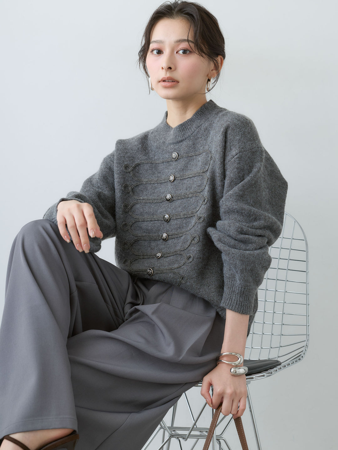 [予約]ナポレオンニットプルオーバー/darkgray