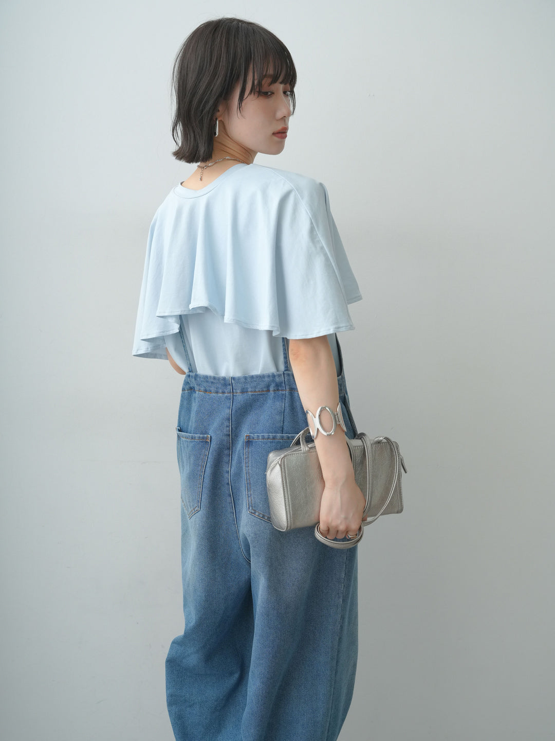 [SET]前後2wayケープTEE+選べるアクセセット(2set)