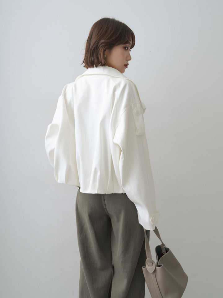 [SET]コクーンショートトレンチ+ダブルストラップカップ付キャミソール+ナポレオンワイドストレートパンツ(3set)