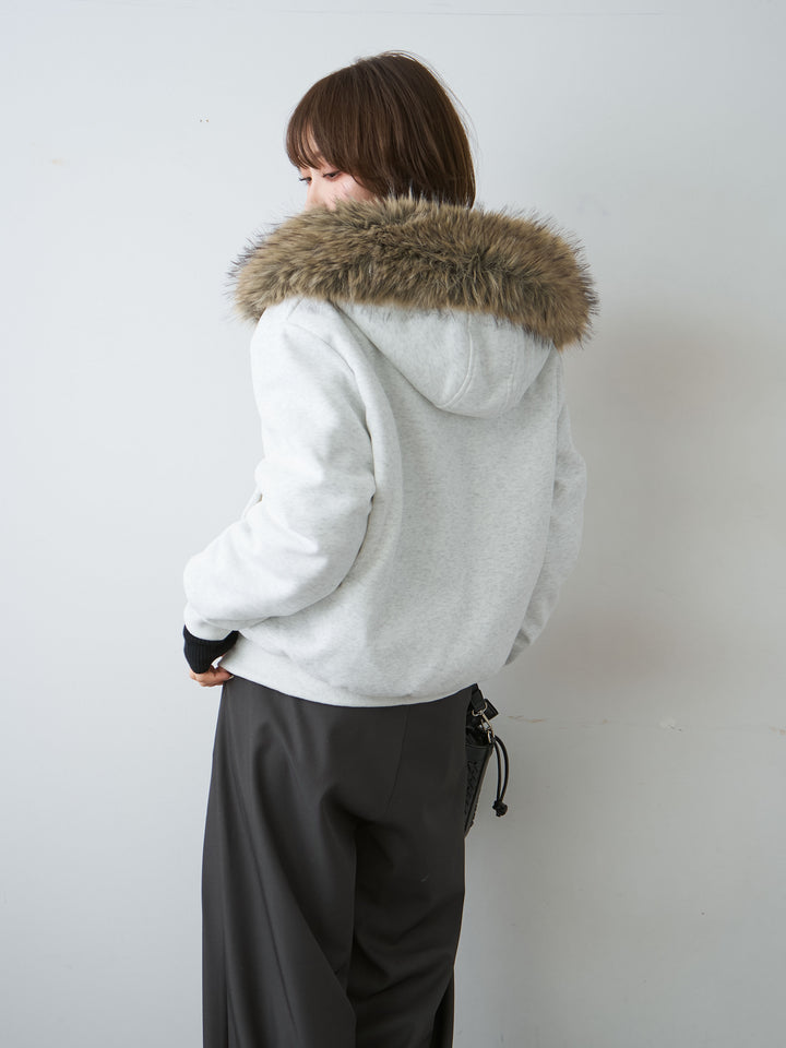 [SET]ナポレオンスウェットパフブルゾン+ツイルタックワイドパンツ(2set)