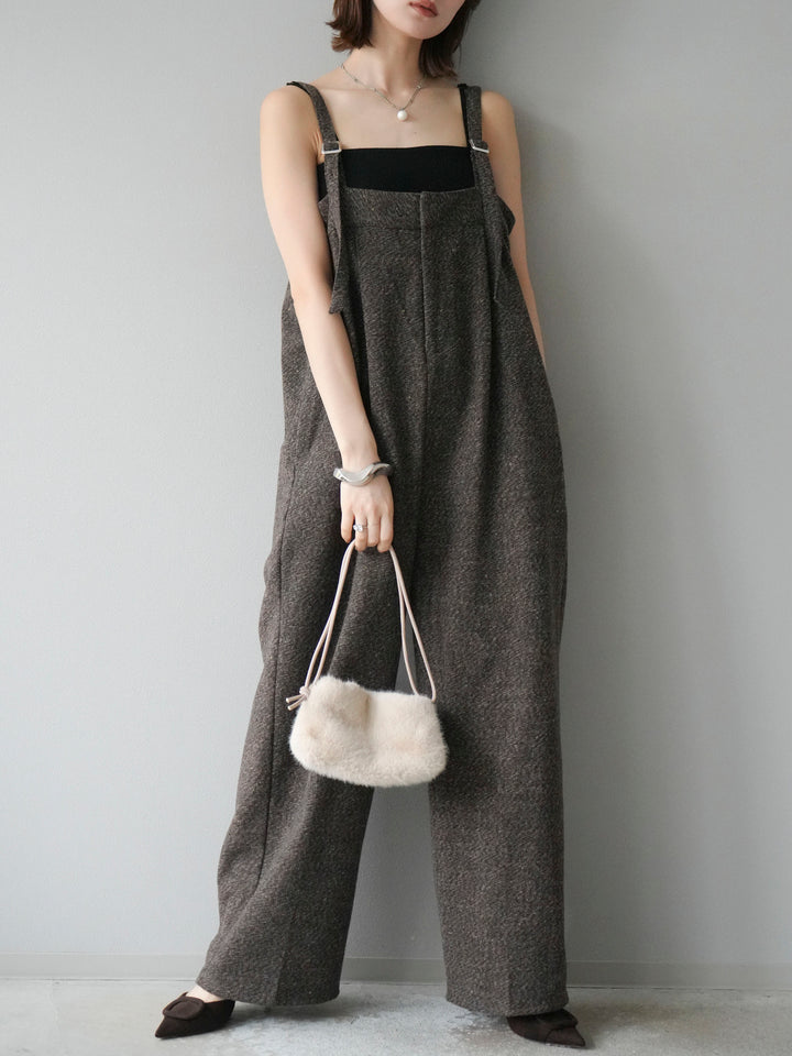 [予約]ツイードベアサロペット/ブラウン