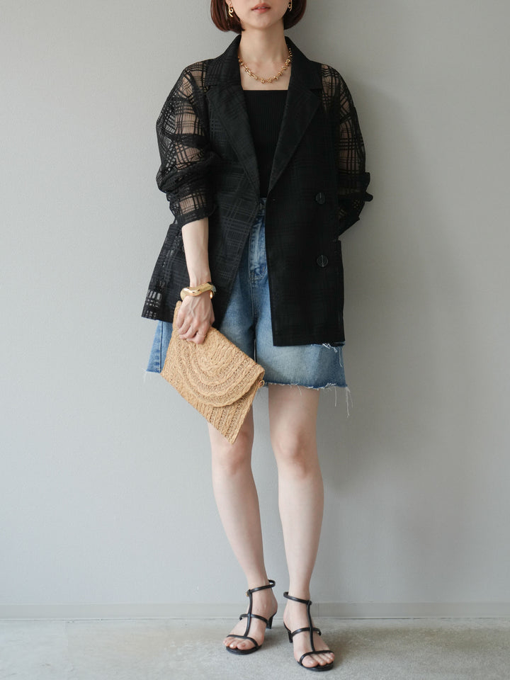 【預購】寬鬆半身牛仔褲/藍色