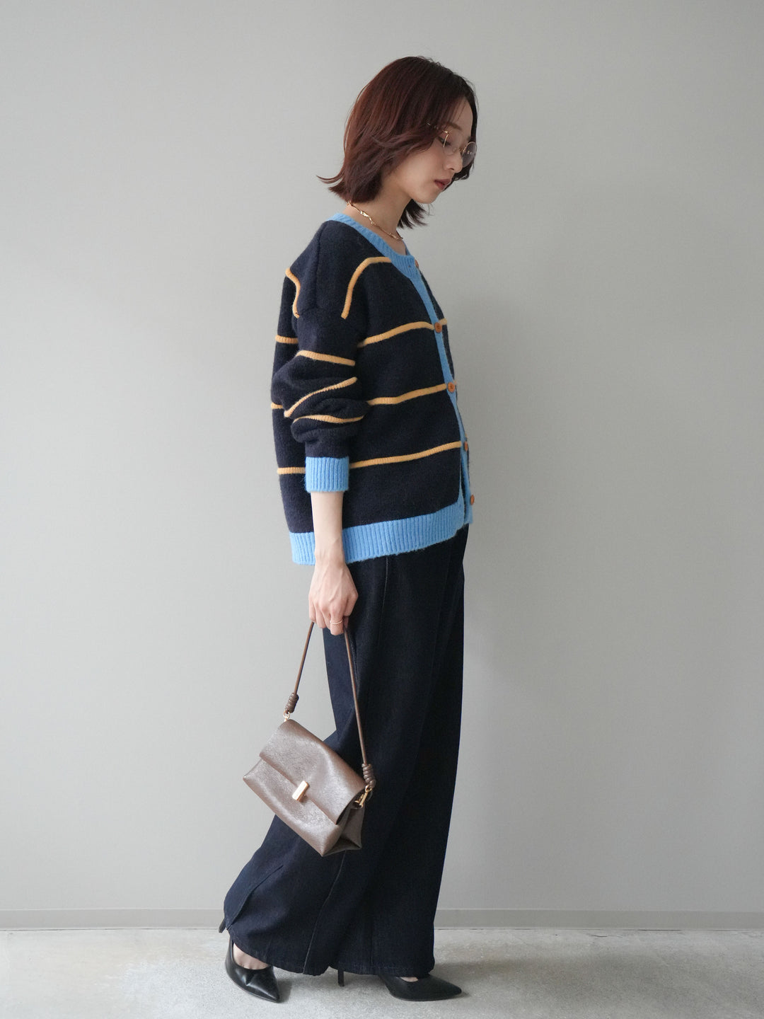 [予約]バレルレッグデニムパンツ/navy