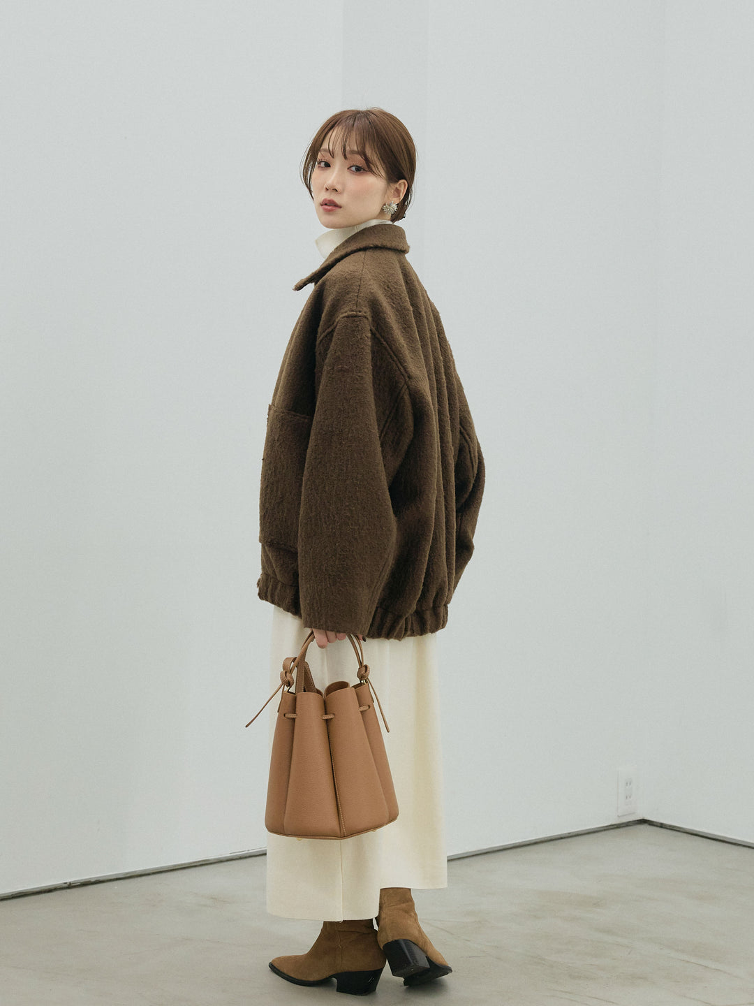 【Allure】[SET]ボトルネックルーズニットワンピース+ボトルネックルーズニットワンピース(2set)