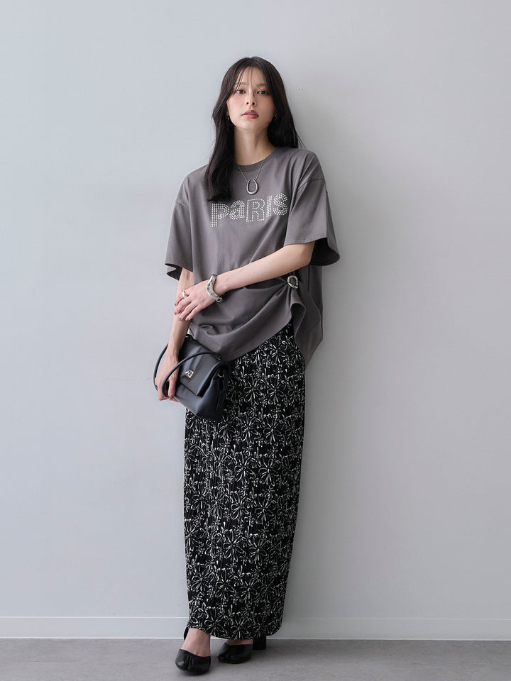 [SET]スタッズロゴTEE+プリントプリーツスカート(2set)