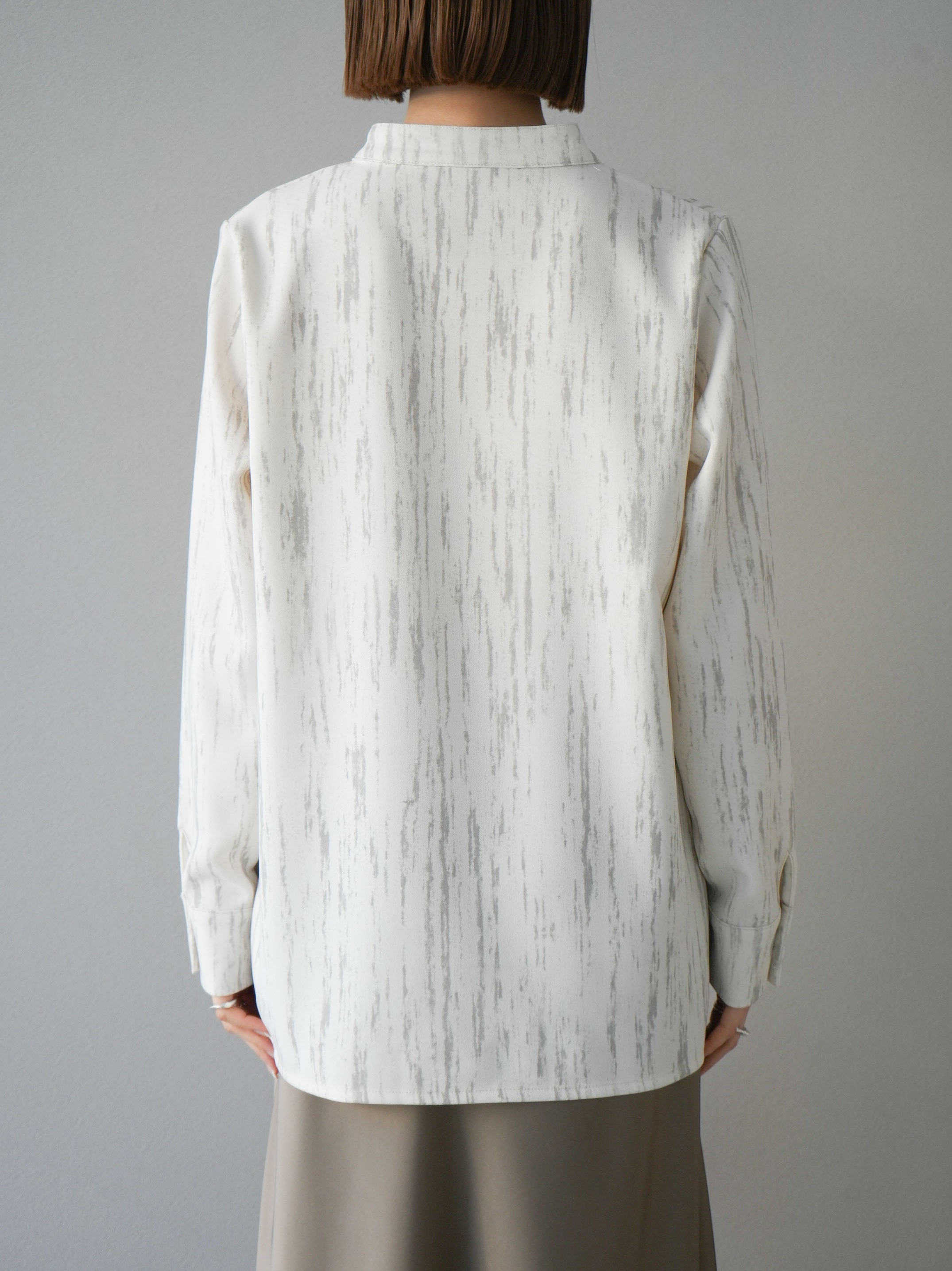 ovy daydream ネルシャツ アイボリーカラー ウォッシャブル】レイヤードゼブラジャカードニットソー