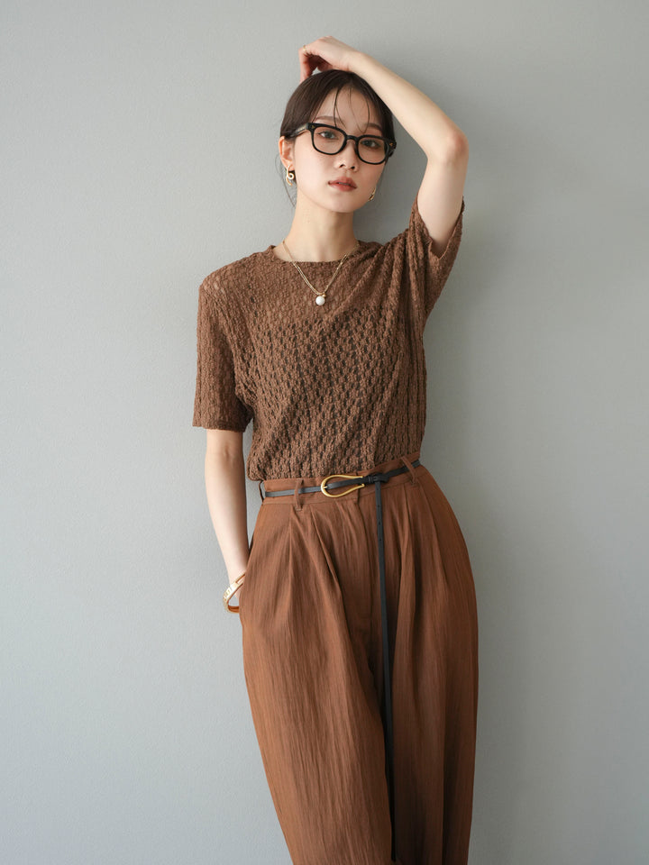 [SET]カットレースTシャツ+選べるアクセセット(2set)