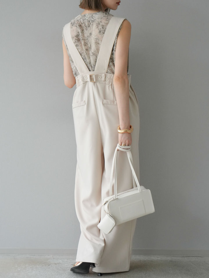 【預購】帶扣設計工裝褲/象牙白