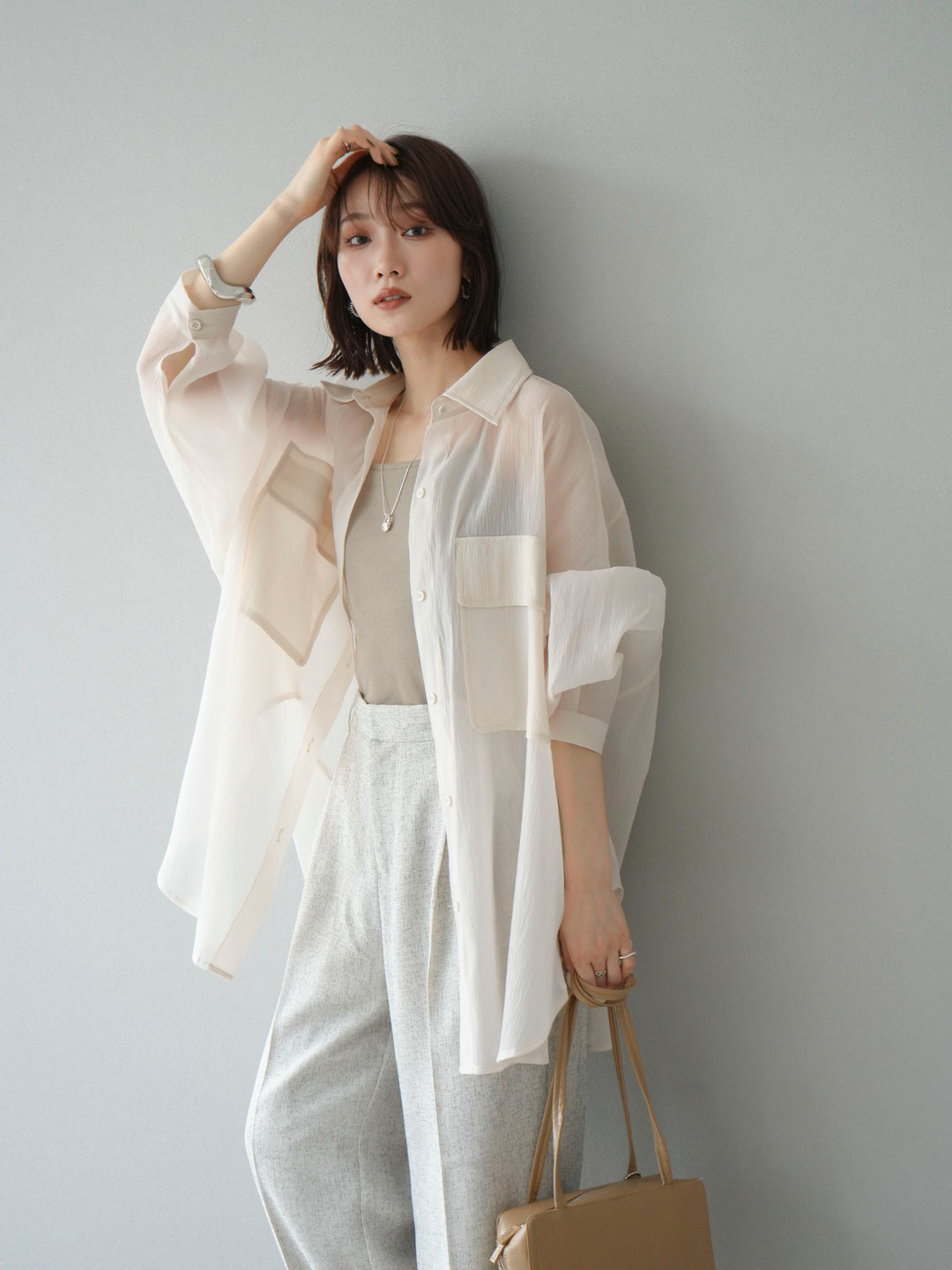 [SET]BIGポケットオーバーシアーシャツ+BIGポケットオーバーシアーシャツ(2set)