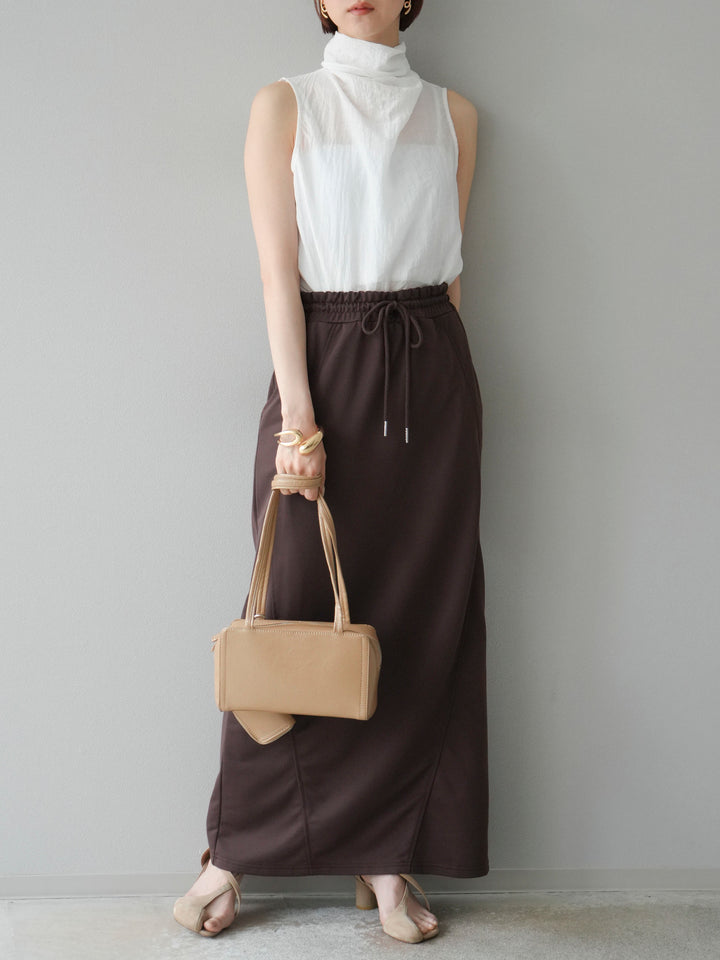 [SET] 後繫帶無袖上衣 + 運動長裙 (2set)