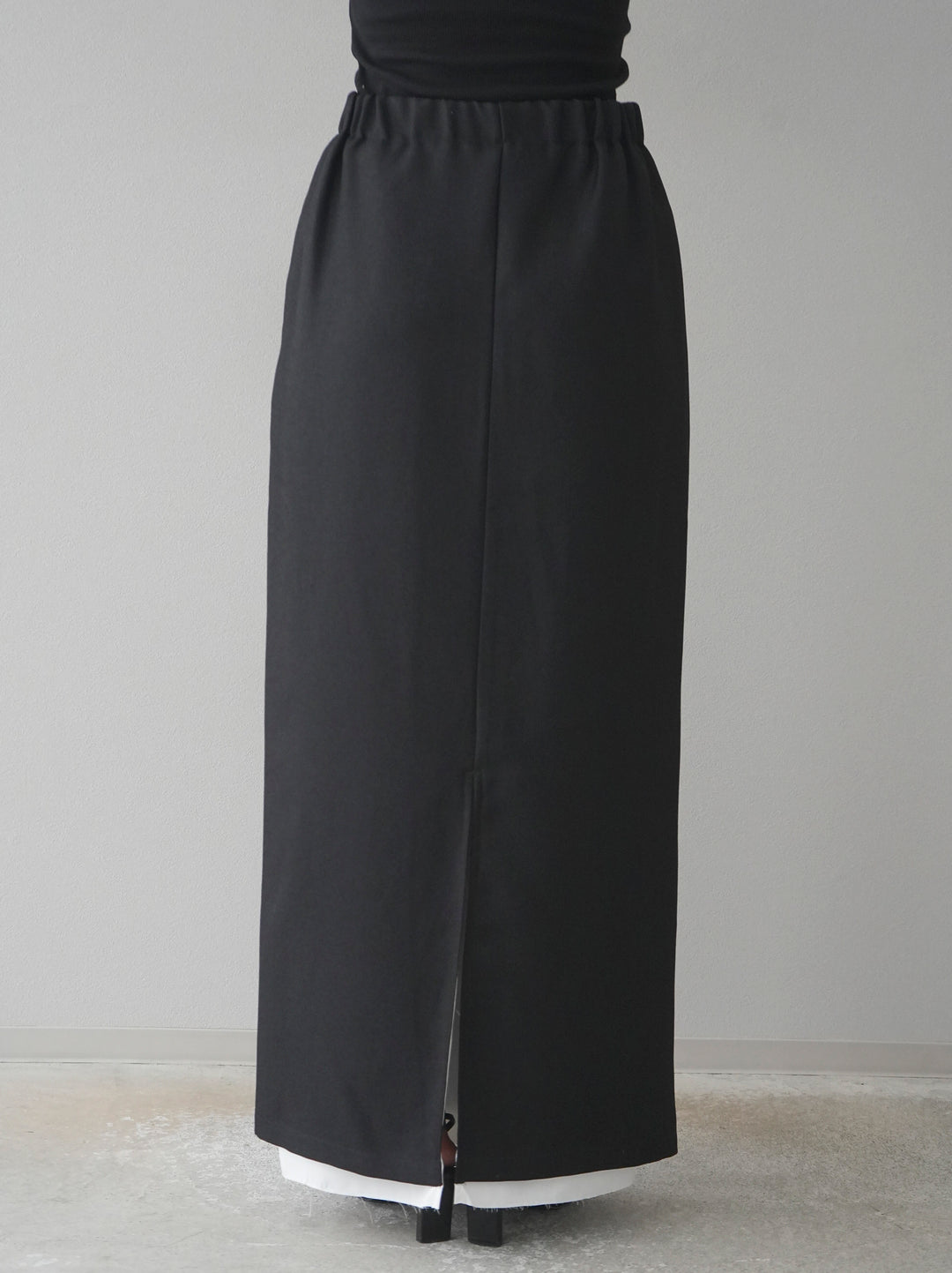 【預購】鏤空疊層半身裙/黑色