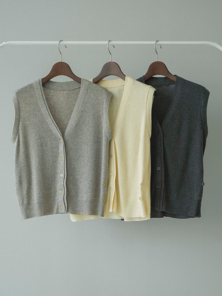 [SET]2WAYデザインニットベスト+レイヤードスカートセットフレアパンツ(2set)