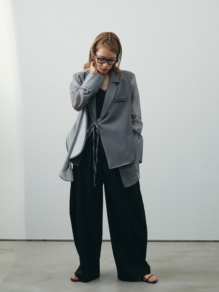 [予約]コクーンワイドチノパンツ/ブラック