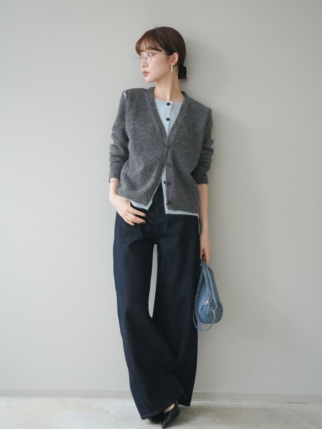 [予約]バレルレッグデニムパンツ/navy