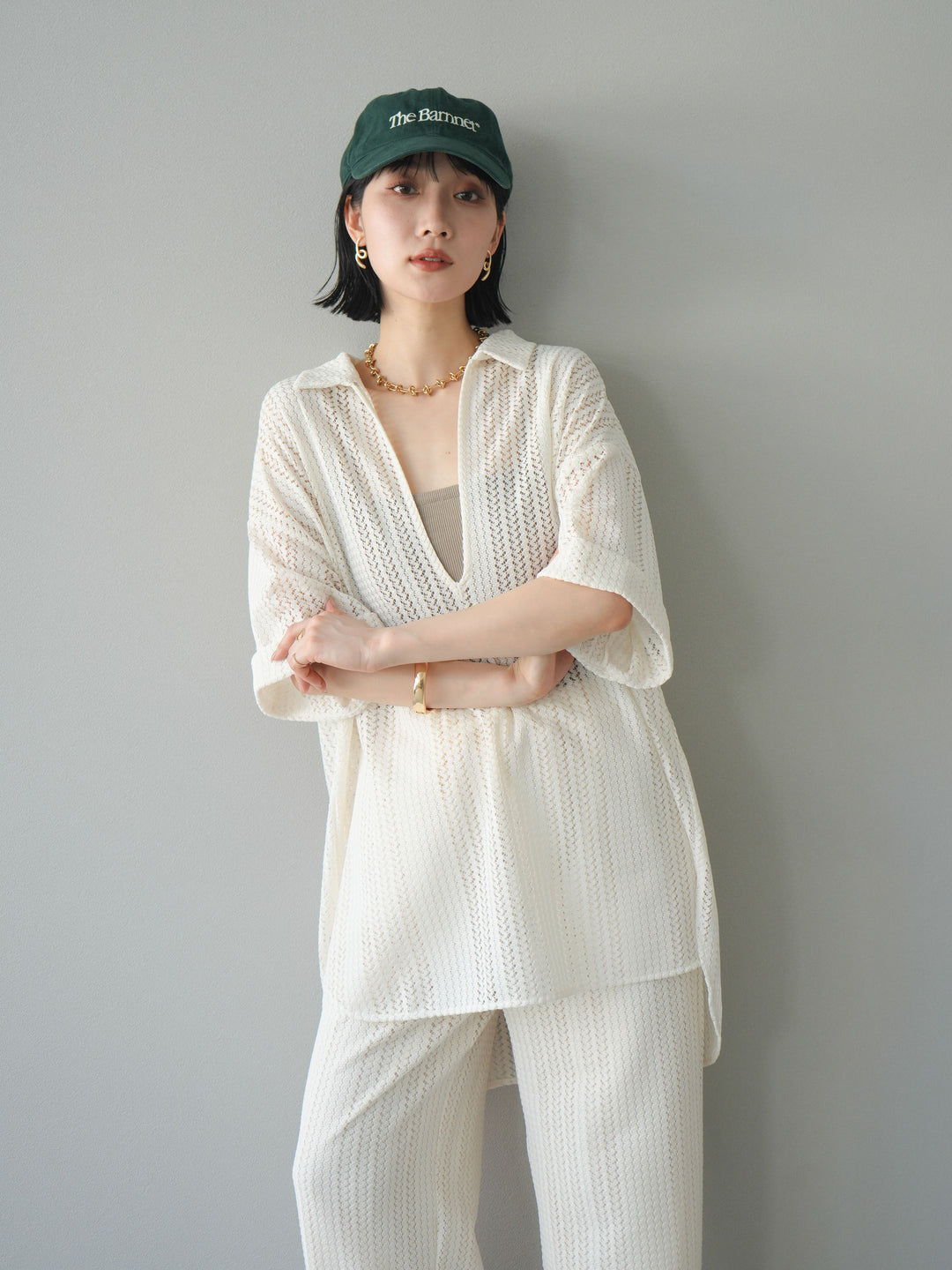 【預購】鏤空蕾絲兩用套頭衫/象牙白