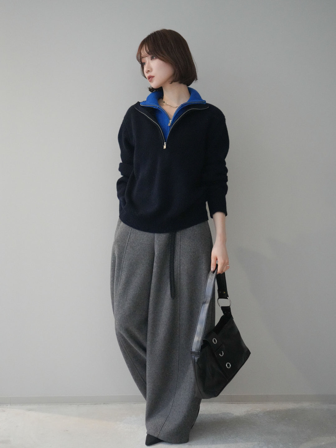 [予約]ウールタッチカーブパンツ/gray