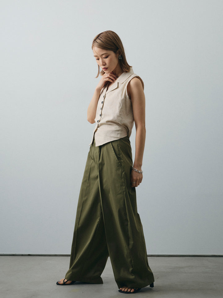 [予約]コクーンワイドチノパンツ/カーキ