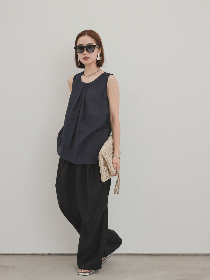 [預購] Design Loop 側邊褶褲/黑色