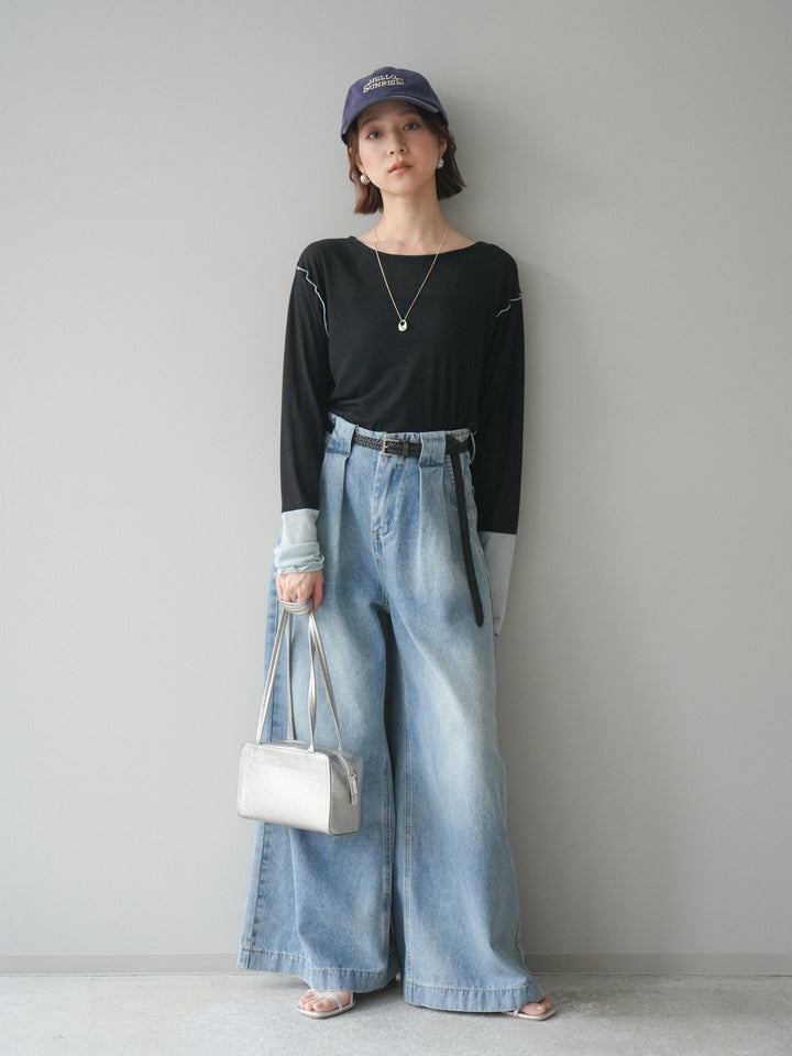 [SET]配色メロウトップス+配色メロウトップス(2set)