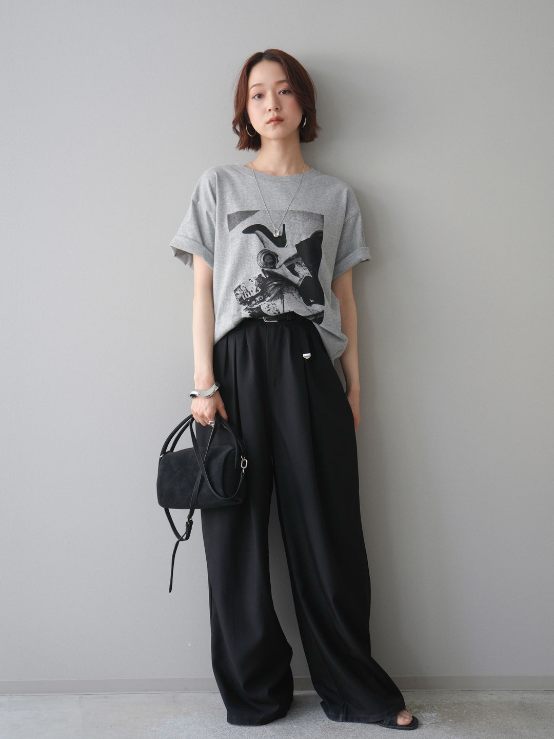 [予約]モノクロフォトTシャツ/mokugray1