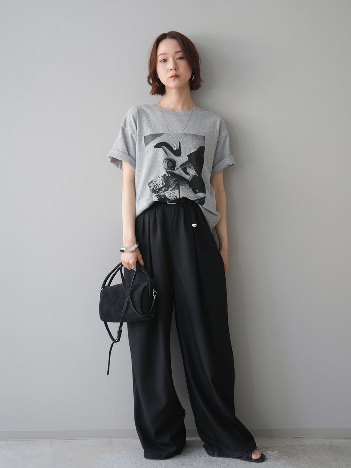 [予約]モノクロフォトTシャツ/mokugray1