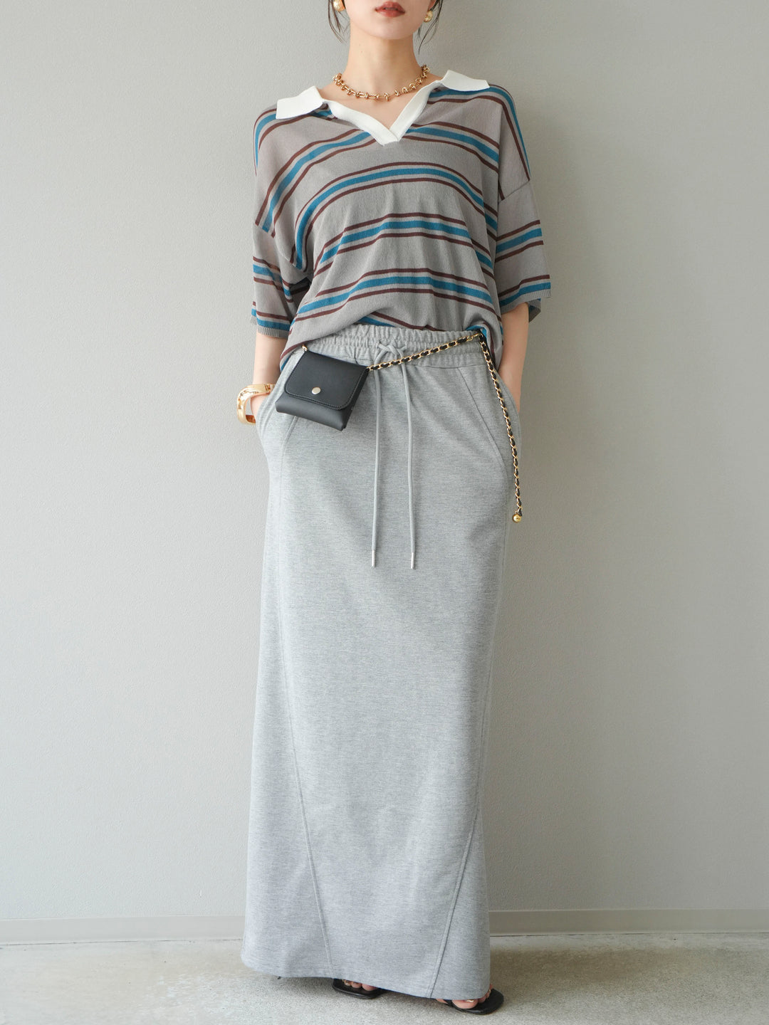 [SET] 毛衣長裙+毛衣長裙（2件套）