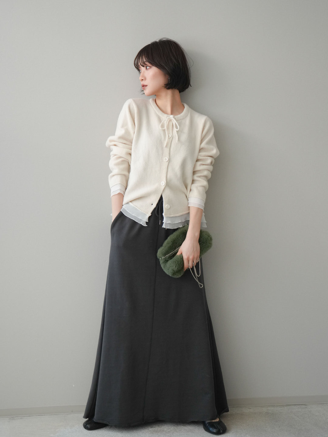[予約]スウェットフレアロングスカート/sumikuro