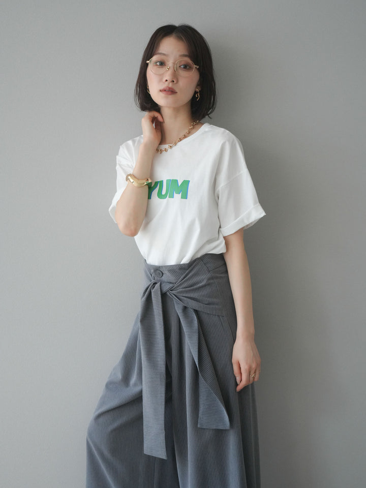 [預購] “NYUM” 標誌印花 Dry Touch 棉質 T卹/米白色