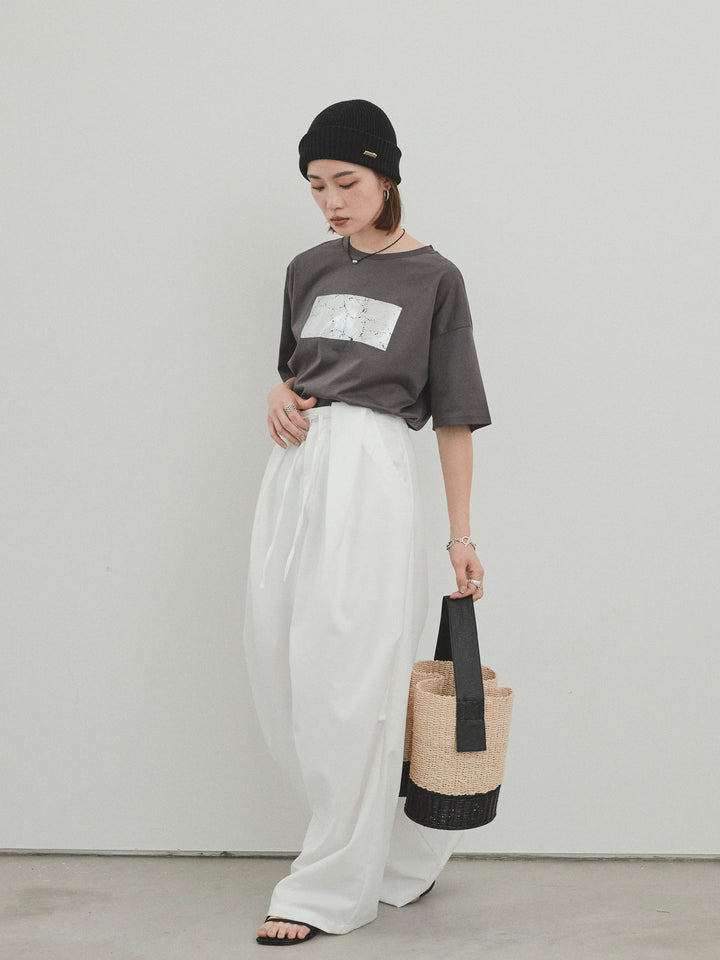 [預購] Design Loop 側邊褶褲/白色