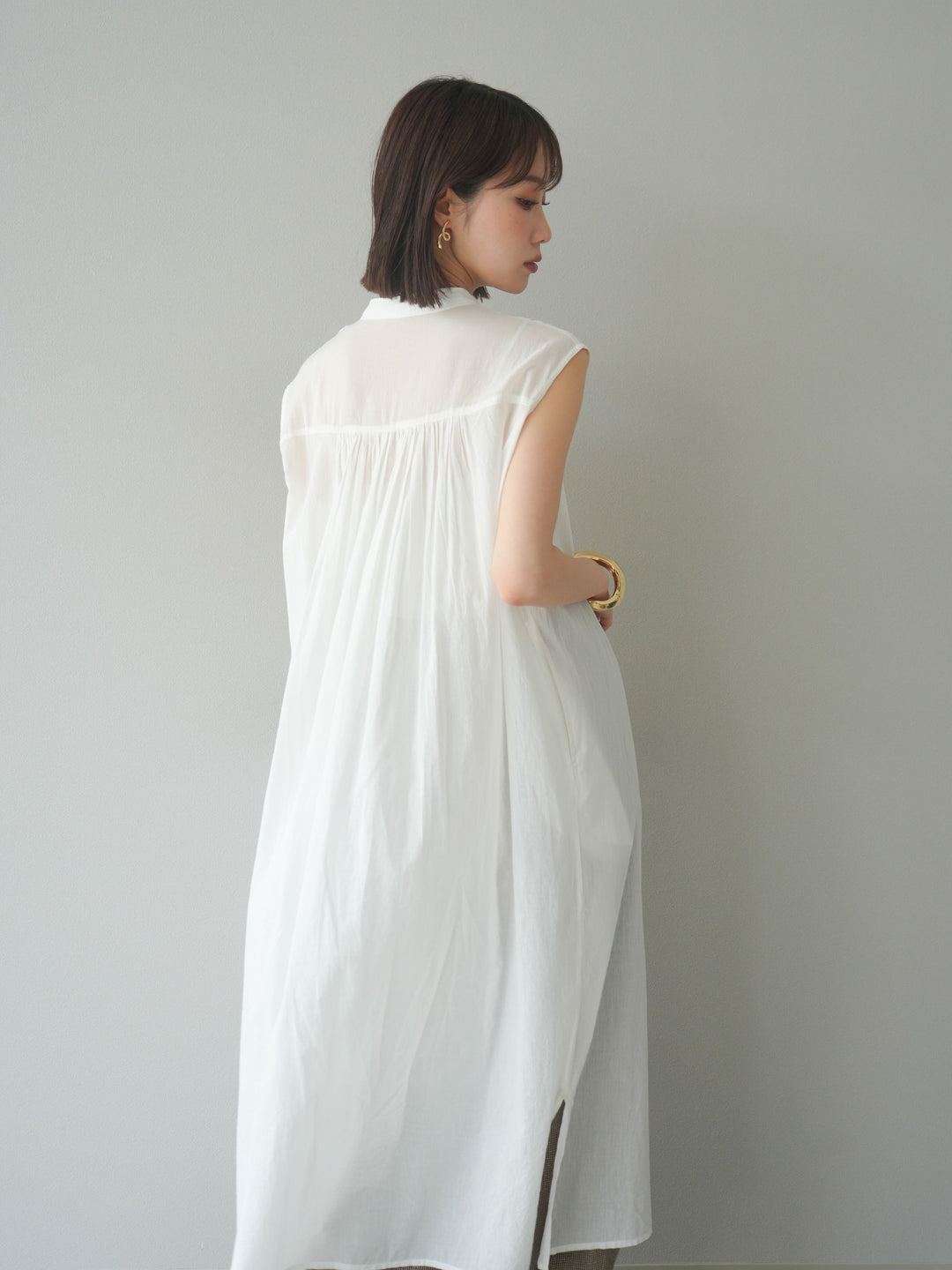 [予約]インド製コットンボイルワンピース/オフ