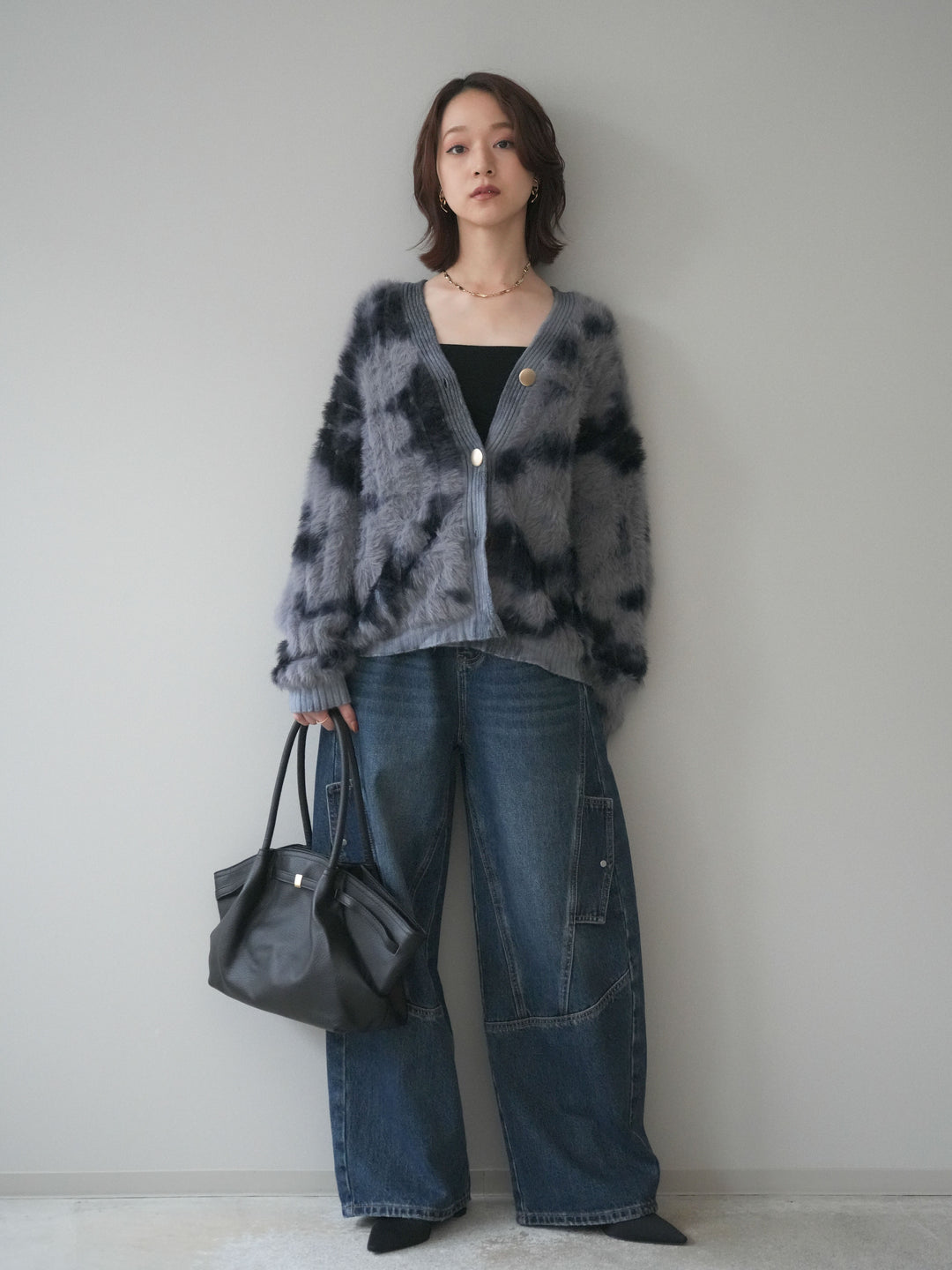 [予約]カーゴデザインコクーンデニムパンツ/navy