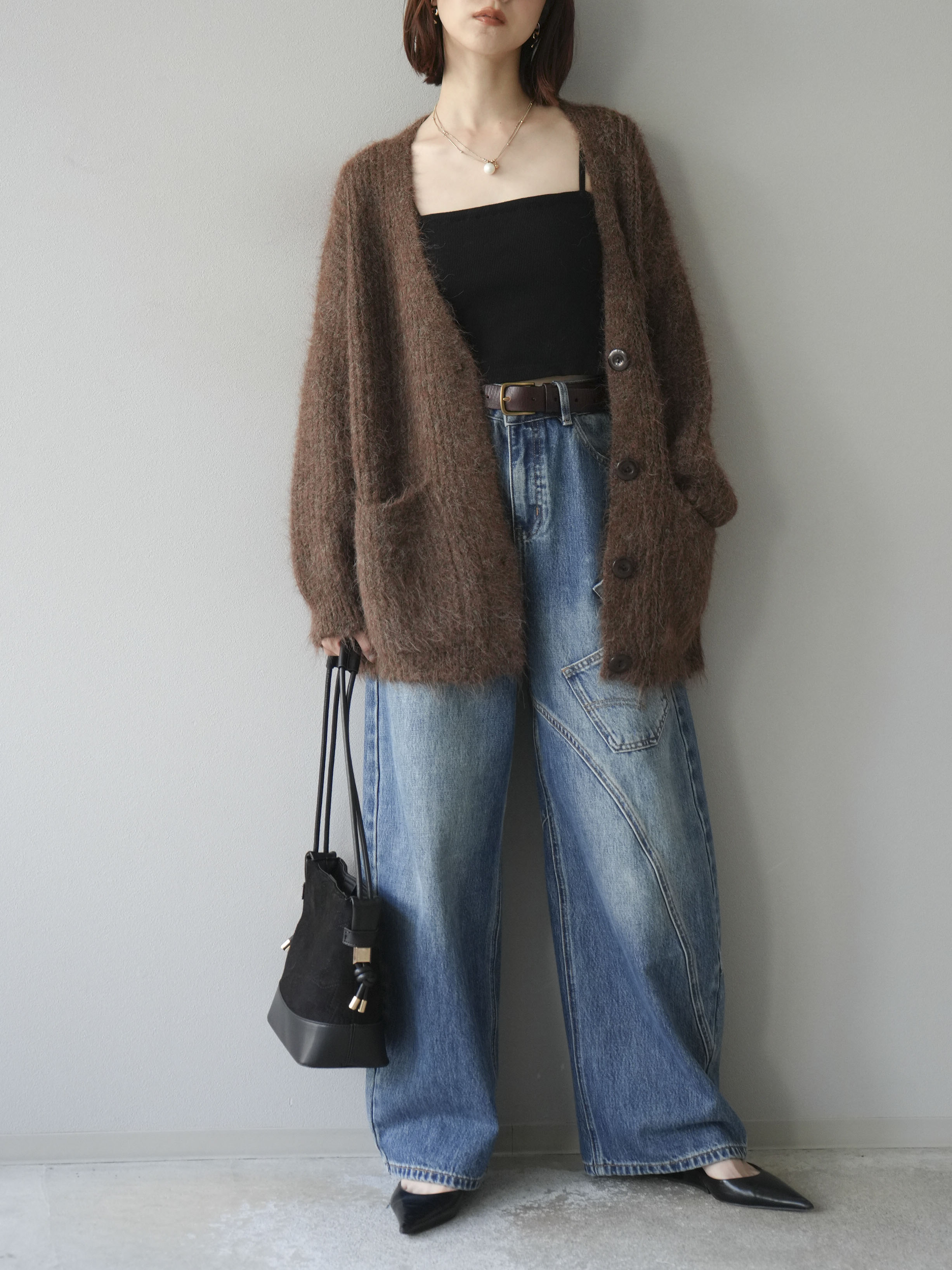 じ*こ様 doublet ウールカーディガン ブラウン 21aw 予約]ウール混オーバーニットカーディガン/ブラウン – Lumier