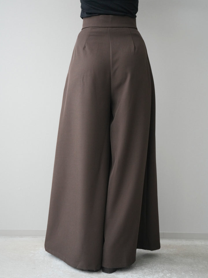 [予約]テープベルトタックバギーパンツ/brown