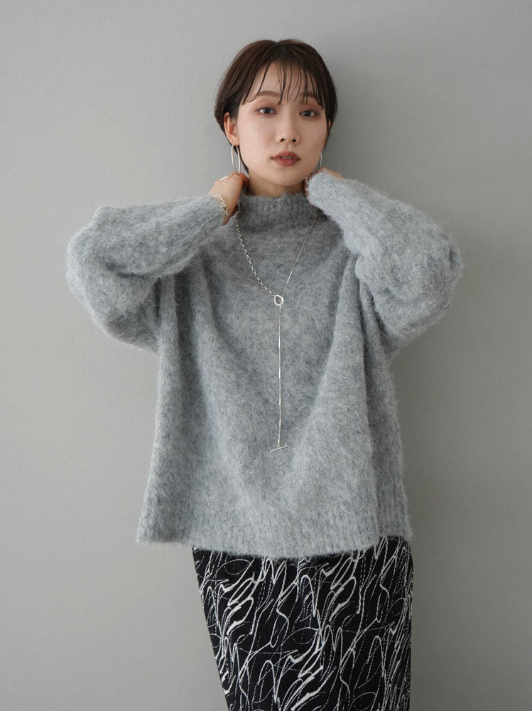 入手困難 ロシア製 ヴィンテージ モヘアニット グレー Vネック ゆるだ