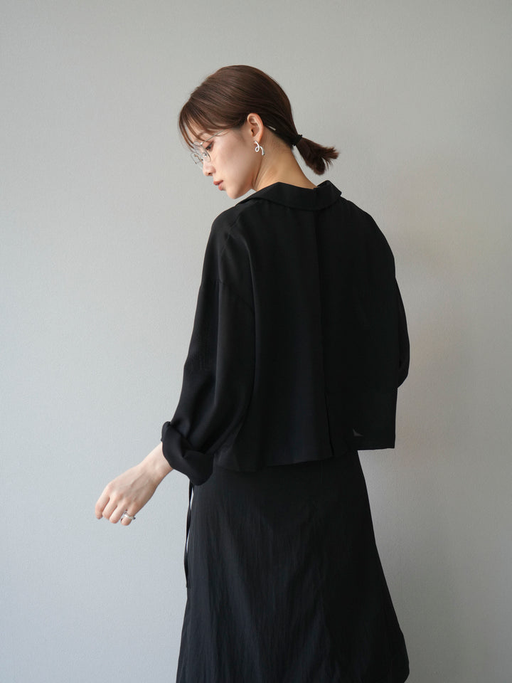 [予約]レーヨンライクショートジャケット/ブラック