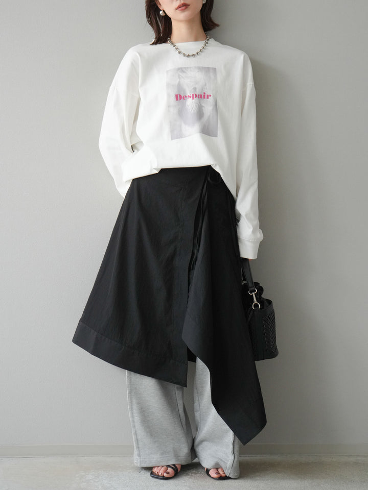 [予約]アシンメトリーレイヤードスカート/ブラック