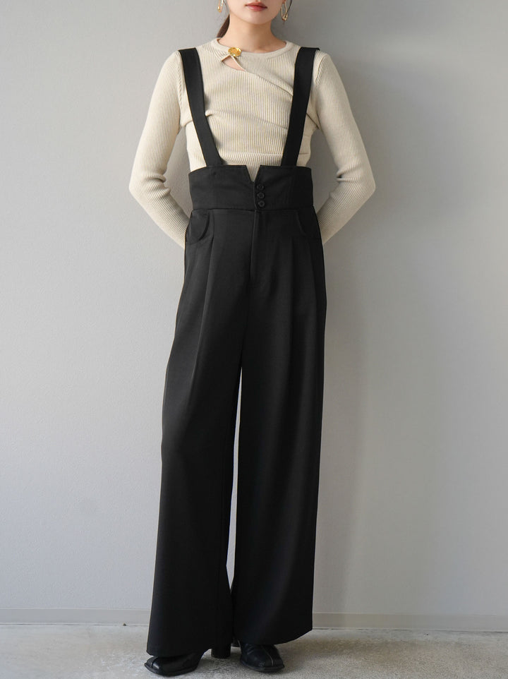 [予約]ゴールドモチーフデザインリブトップス/ベージュ