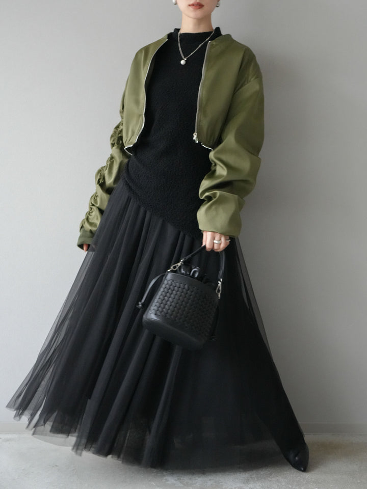 [予約]チュールボリュームスカート/ブラック